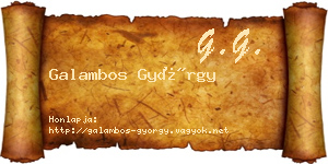 Galambos György névjegykártya