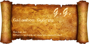 Galambos György névjegykártya