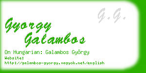 gyorgy galambos business card
